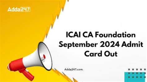 ICAI CA Foundation Admit Card 2024 Released For September .